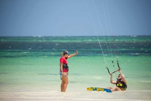 Kitesurfing lesson on Garoda Beach, Watamu, Kenya - image Stuart Price // Kiterr.com