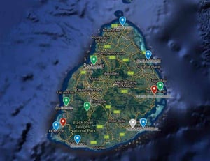 Kite & Explore - kitesurfing camp Mauritius - locations map // Kiterr.com