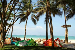 The beach bar view of the kite beach area - Kenyaways kite beach - Diani Beach, Kenya // Kiterr.com