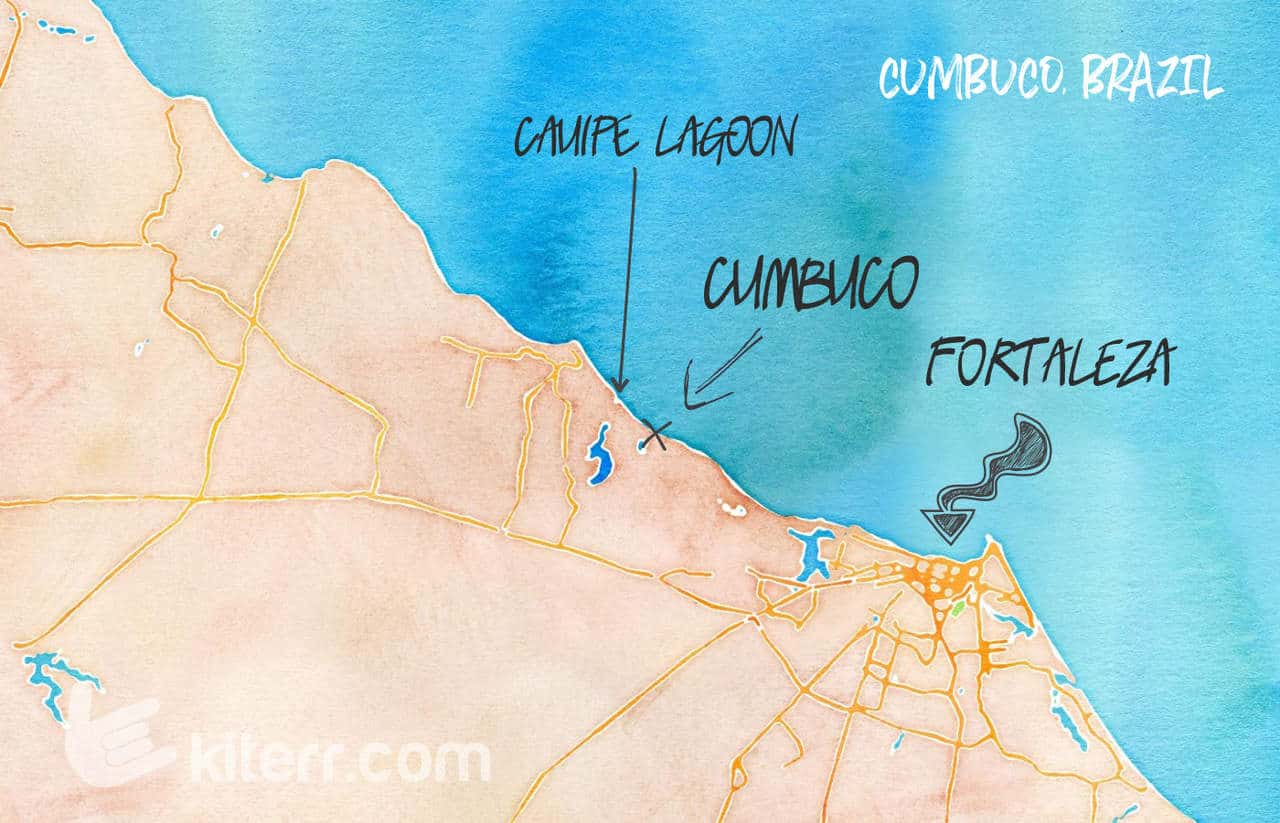 The best kiteboarding spots in Cumbuco, Brazil - Guide & Map // Kiterr.com