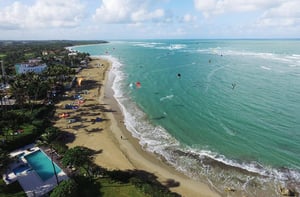 Aerial view of Kite Beach - Kiteboarding in Cabarete, Dominican Republic | Kiterr.com