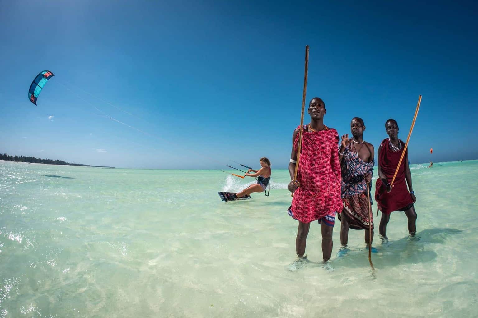 Kitesurfing in Jambiani, Zanzibar - photo by Kite Centre Zanzibar // Kiterr.com