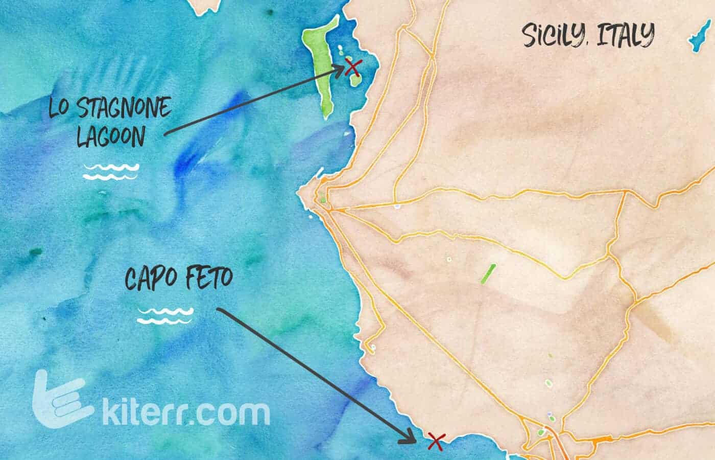 Kitesurfing in Sicily, Italy - Capo Feto // Kiterr.com