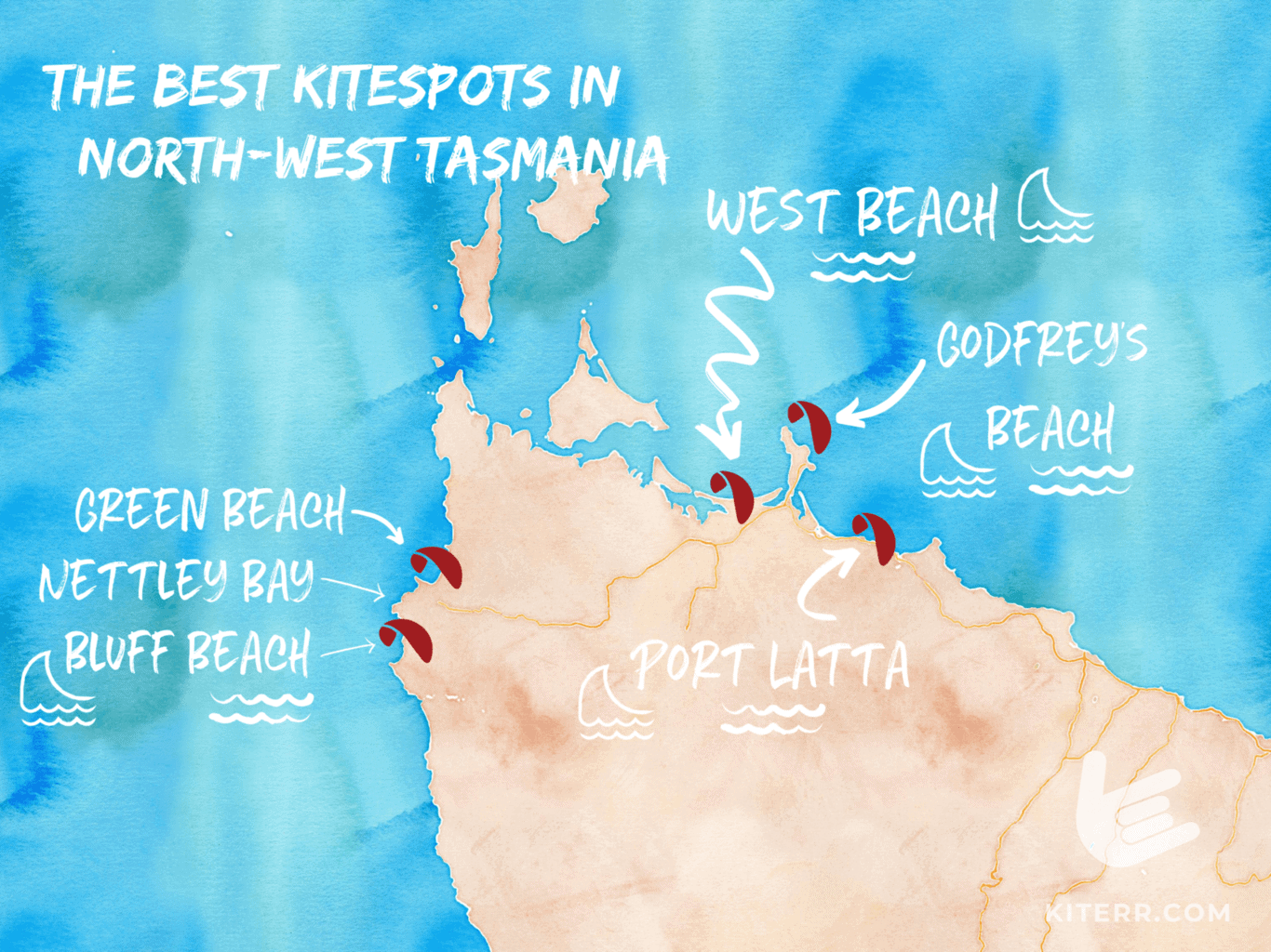 The best kitesurfing spots in North-West Tasmania // Kiterr.com